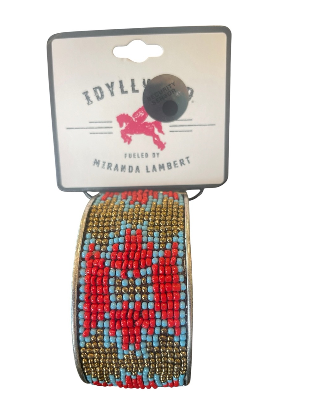 Idyllwind Red Turquoise & Gold Seed Bead Cuff Bracelet